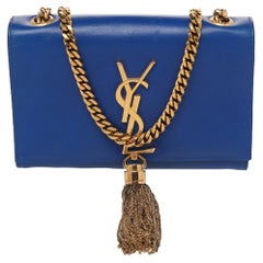 Saint Laurent Paris Blue Leather Small Kate Tassel Crossbody Bag