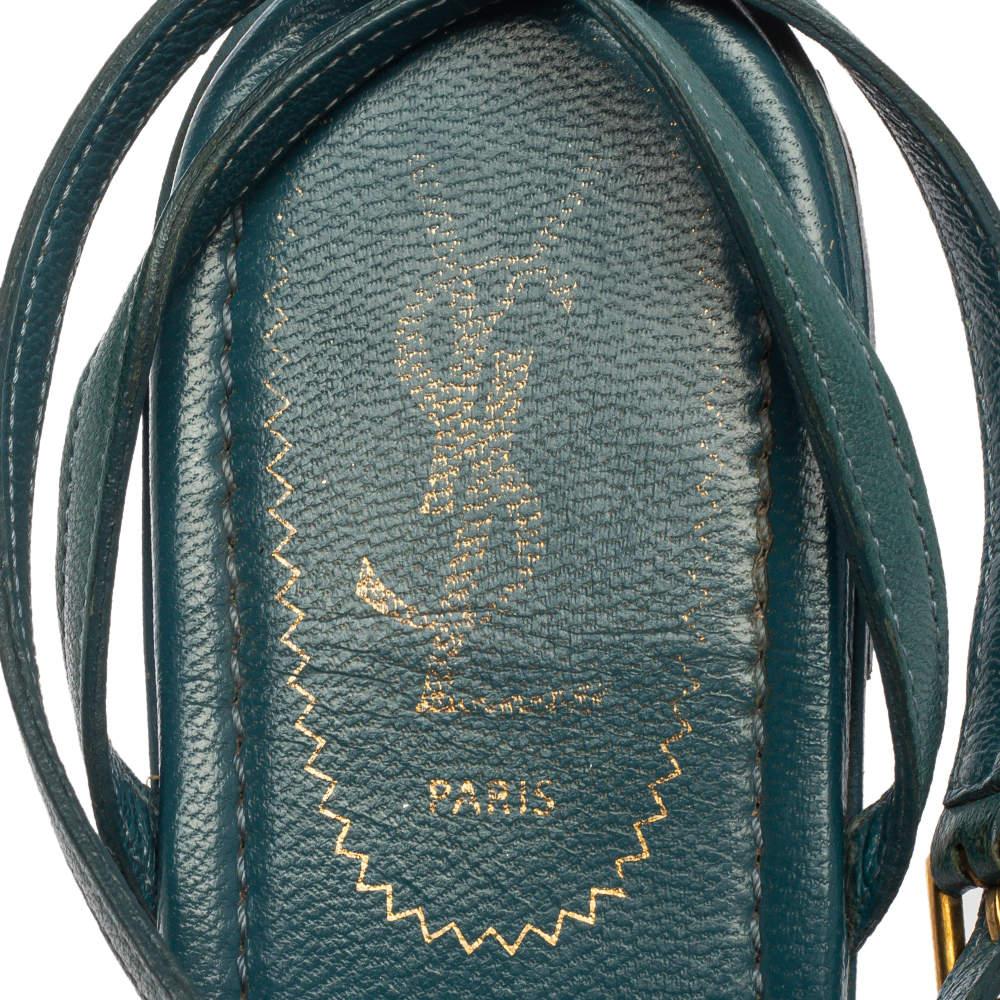 Saint Laurent Paris Chausssures à lanières Ycon en cuir bleu taille 38 2