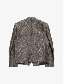 Saint Laurent Paris  Brown Floral Paisley Embroidered Blazer