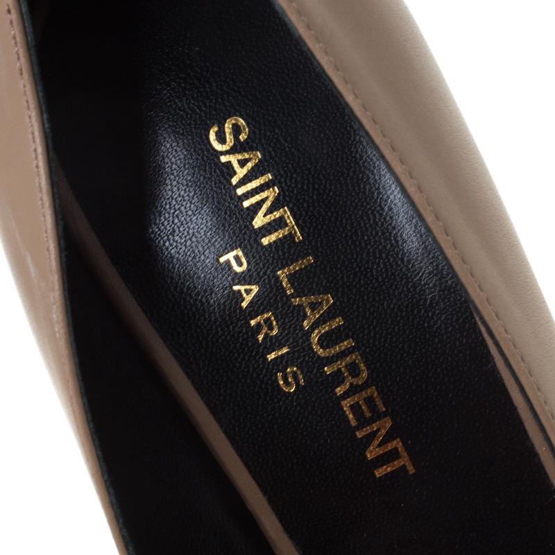 Saint Laurent Paris Brown Leather Pointed Toe Pumps Size 37 2