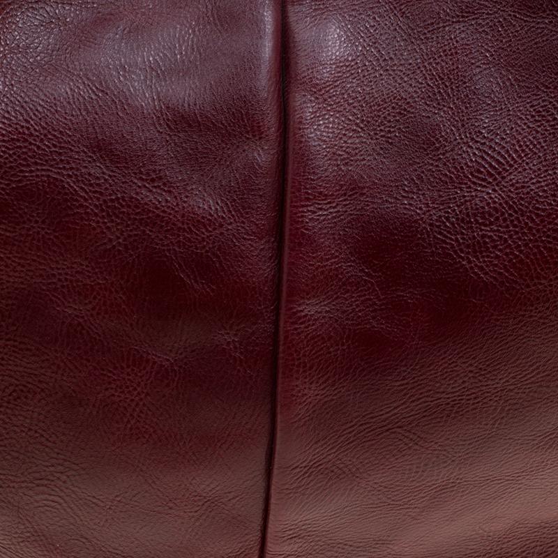 Saint Laurent Paris Burgundy Leather Mombasa Hobo In Good Condition In Dubai, Al Qouz 2
