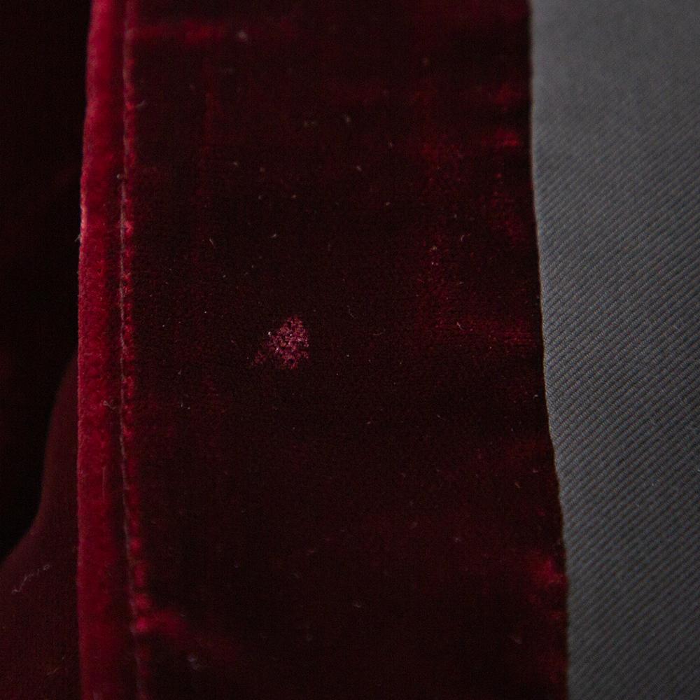 Black Saint Laurent Paris Burgundy Velvet Iconic le Smoking Blazer XL