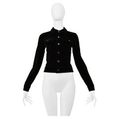 Saint Laurent Paris By Hedi Slimane Chaqueta De Terciopelo Negra Con Notas Musicales Tachonadas