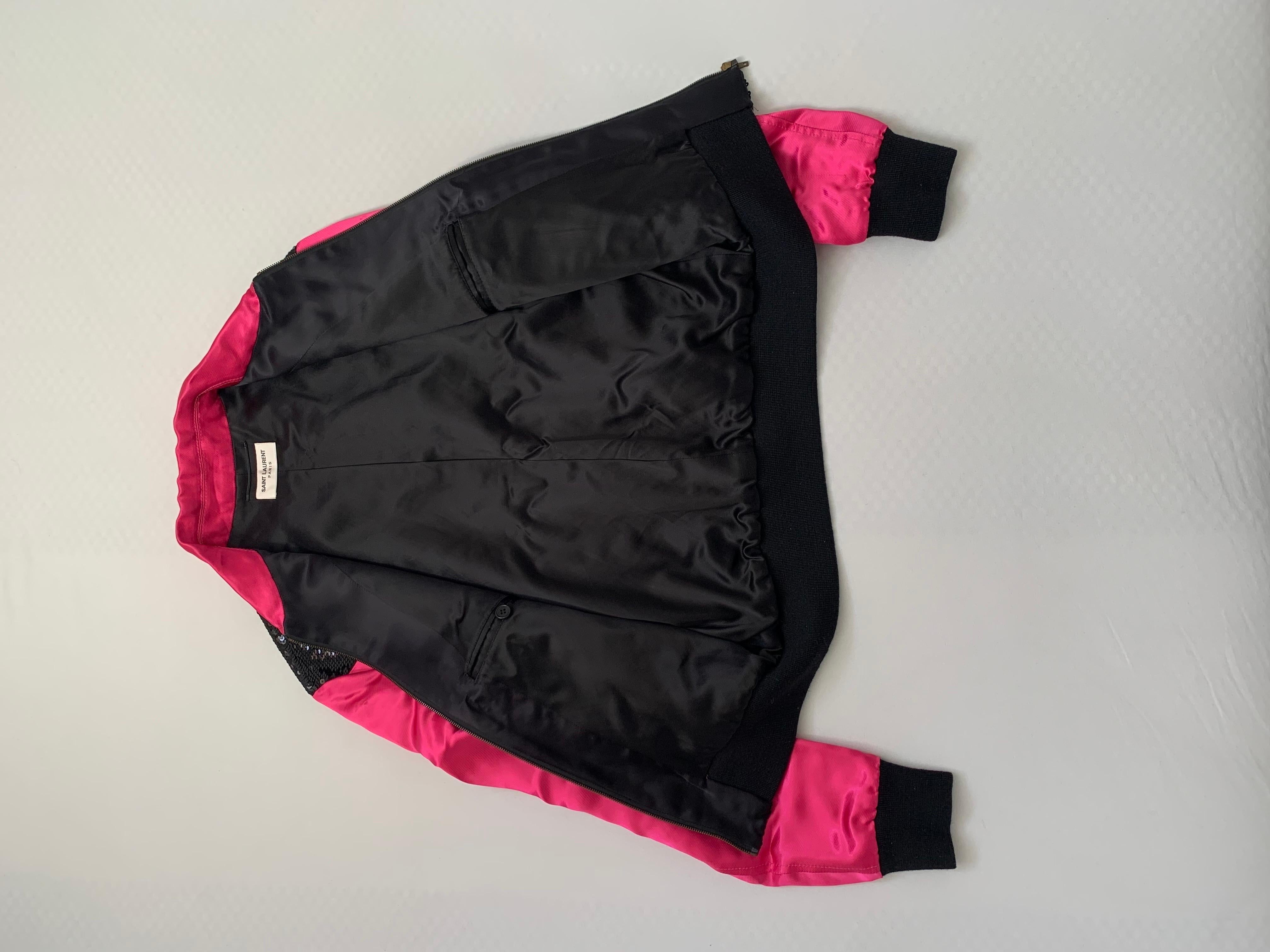 Saint Laurent Paris by Hedi Slimane FW2016 1/1 sample sequin jacket pink  For Sale 2