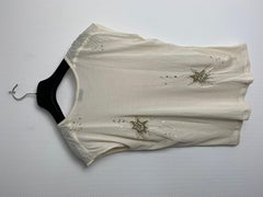 Saint Laurent Paris by Hedi Slimane SS2015 creme starburst embellished tshirt