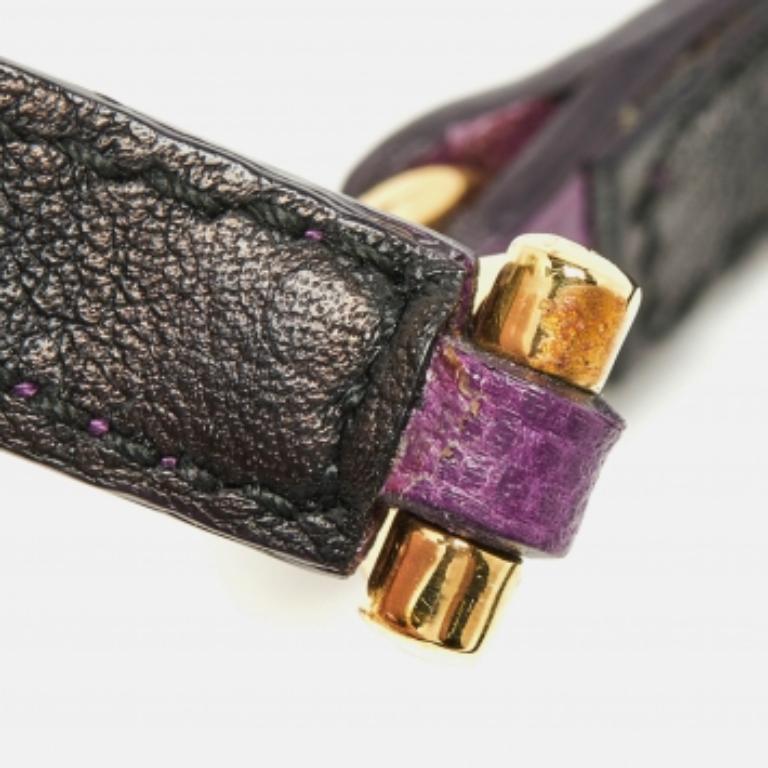Bracciale Saint Laurent Paris in pelle color oro in vendita 3