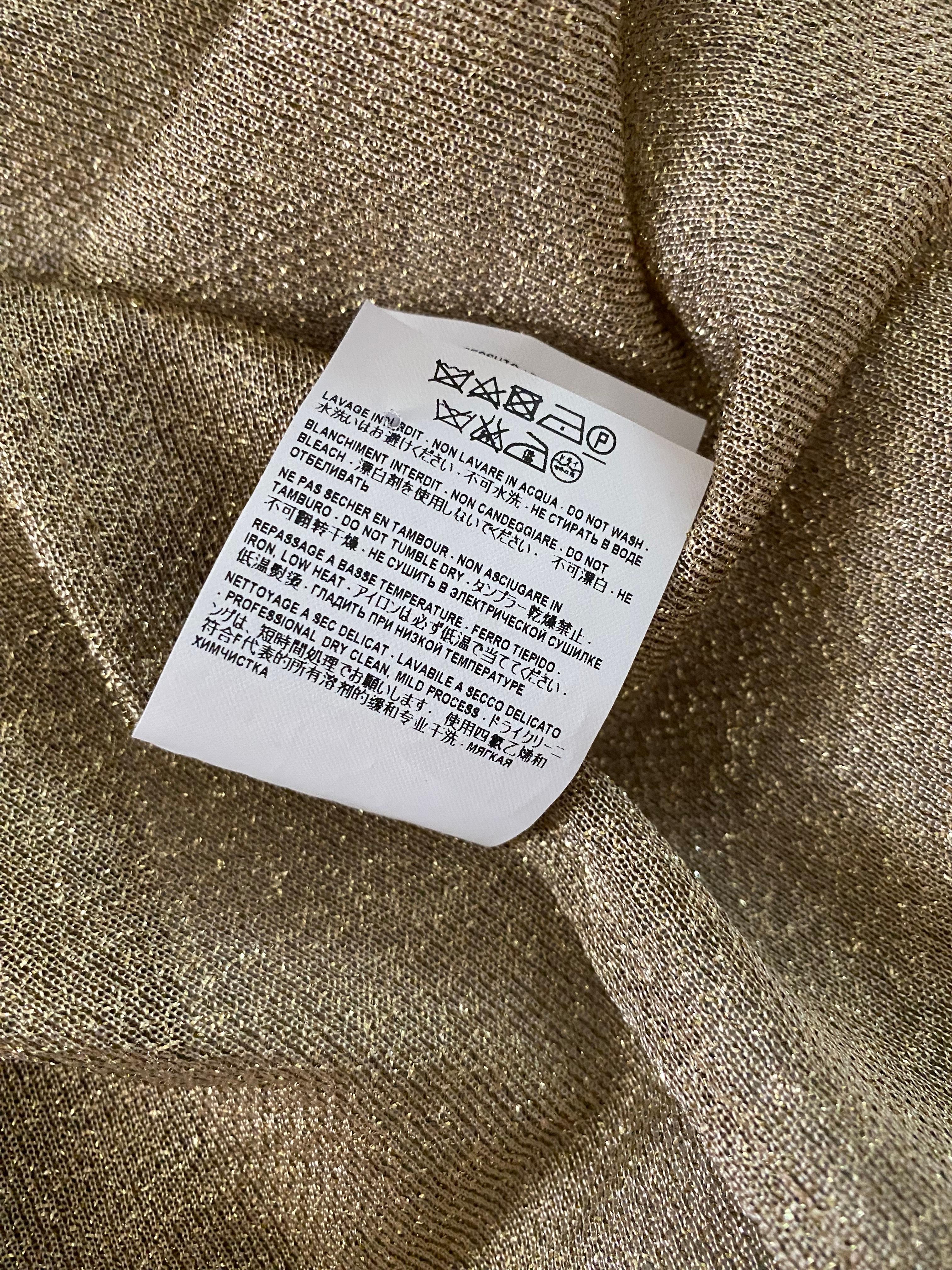 Saint Laurent Collectional Camicetta in lurex metallizzato oro Taglia 40EU/8US in vendita 13