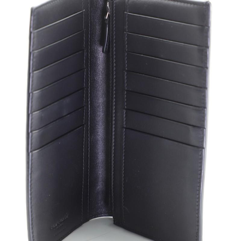 Black Saint Laurent Paris Continental Wallet Crocodile Embossed Leather