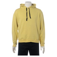 Saint Laurent Felpa con cappuccio in cotone giallo