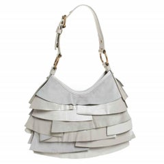 Saint Laurent Paris Cream Suede/Leather and Patent Leather St. Tropez Hobo