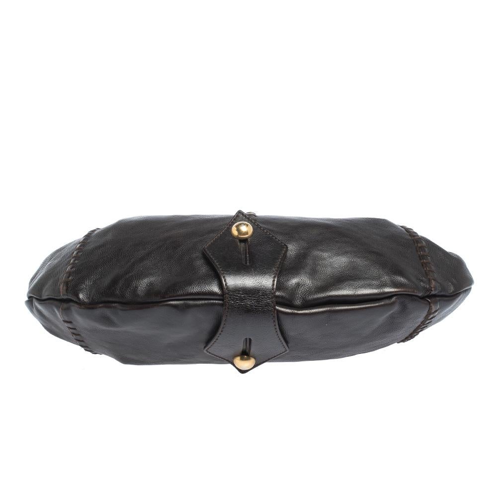 Saint Laurent Paris Dark Brown Leather Vincennes Mombasa Hobo 5