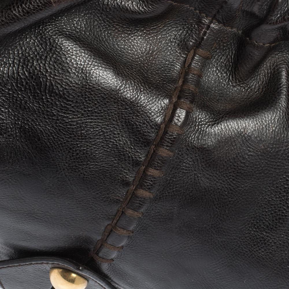 Saint Laurent Paris Dark Brown Leather Vincennes Mombasa Hobo 1