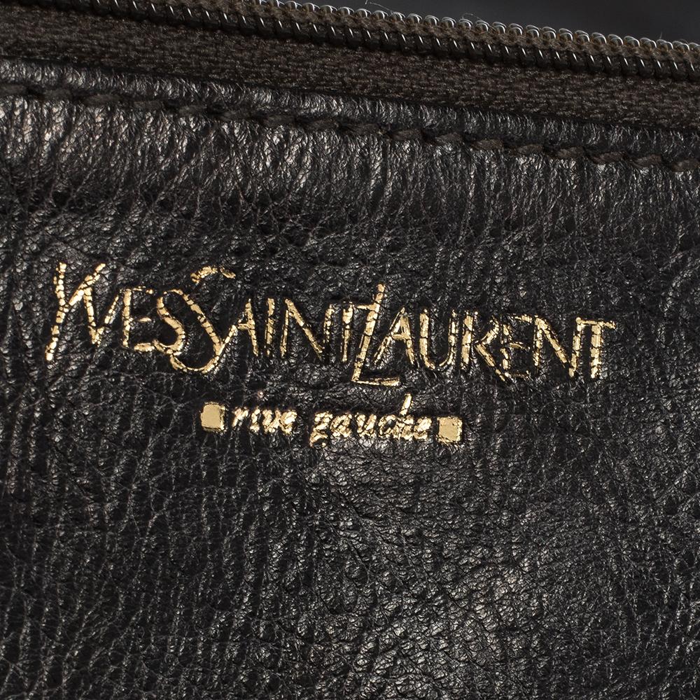 Saint Laurent Paris Dark Brown Leather Vincennes Mombasa Hobo 2