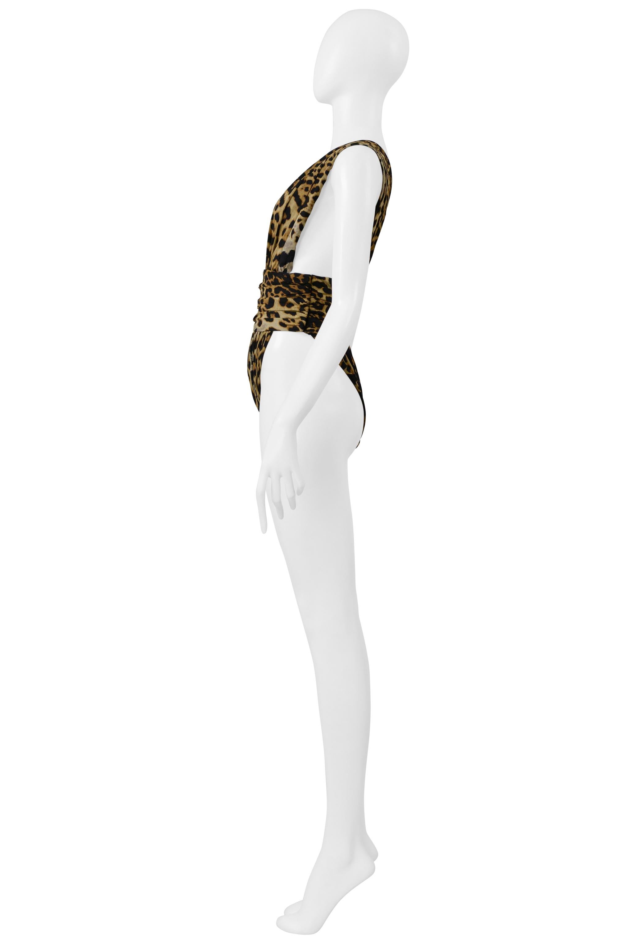 Saint Laurent Paris Body En V Profunda Con Estampado De Leopardo 2019 en venta 1