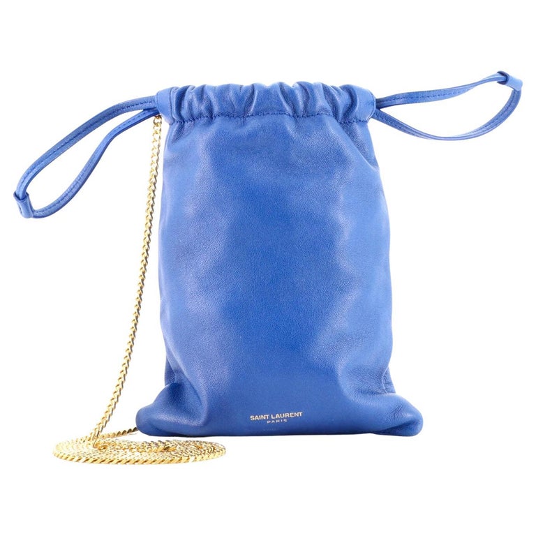 Saint Laurent Paris Drawstring Crossbody Pouch Leather For Sale at 1stDibs