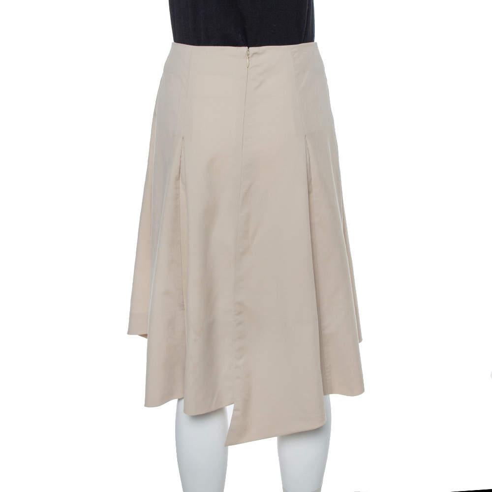 Saint Laurent Paris Ecru Wool Asymmetrical Short Skirt L In Good Condition For Sale In Dubai, Al Qouz 2