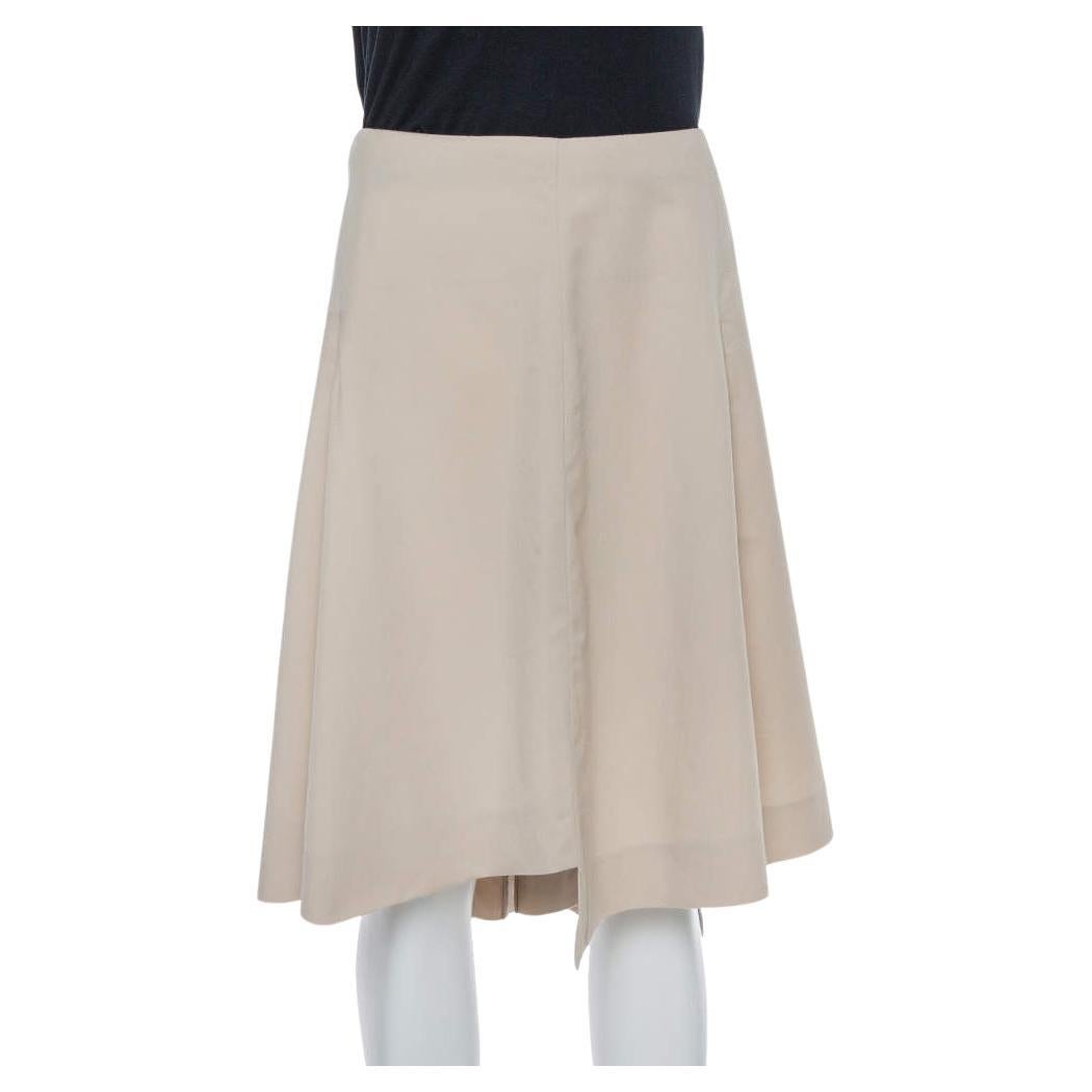 Saint Laurent Paris Ecru Wool Asymmetrical Short Skirt L For Sale