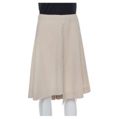 Saint Laurent Paris Ecru Wool Asymmetrical Short Skirt L