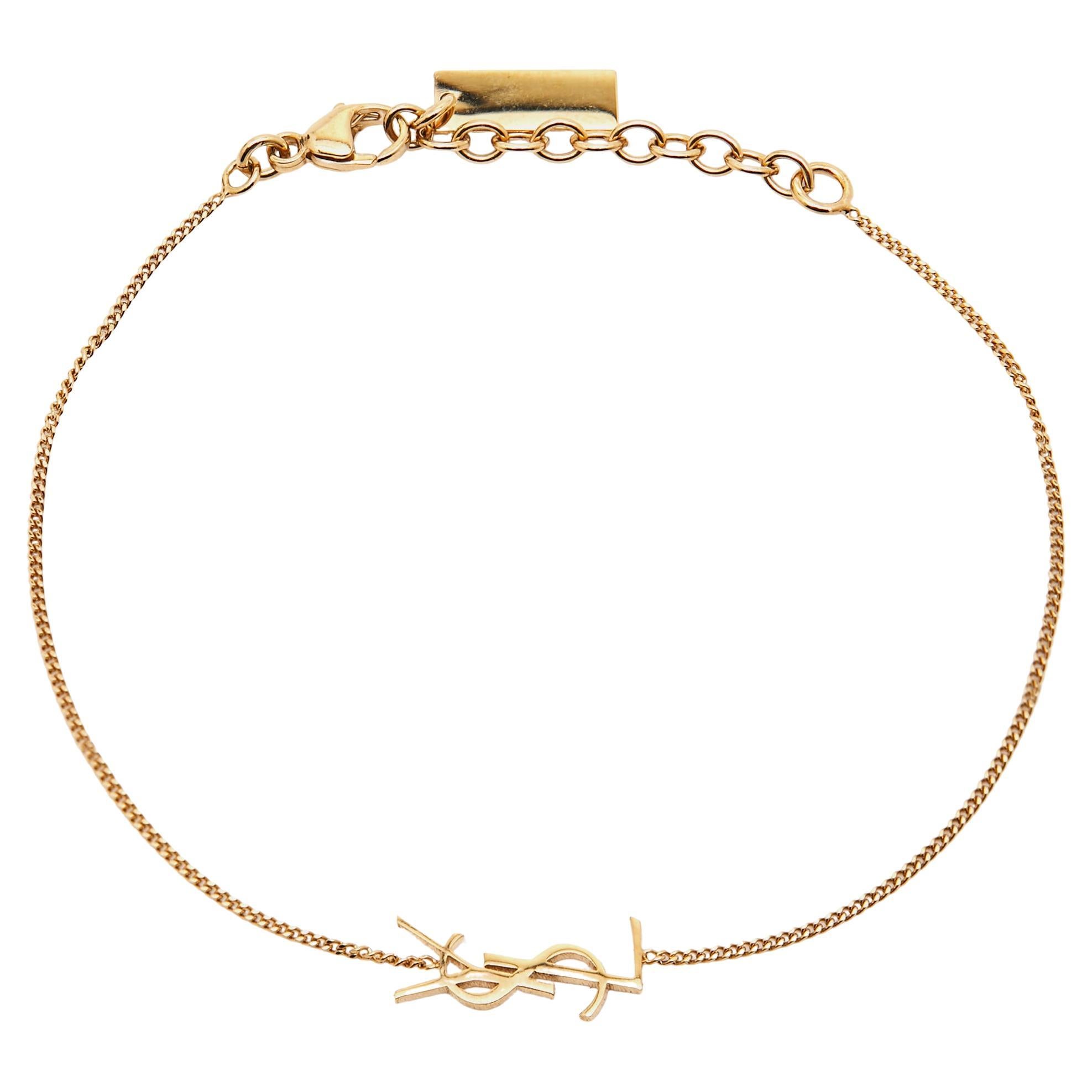 Saint Laurent Paris Gold Tone Opyum Charm Bracelet