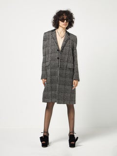 Saint Laurent Paris  Gray Wool Glitter Coat