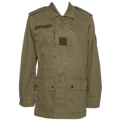 Saint Laurent Paris Green Cotton & Linen Military Jacket M