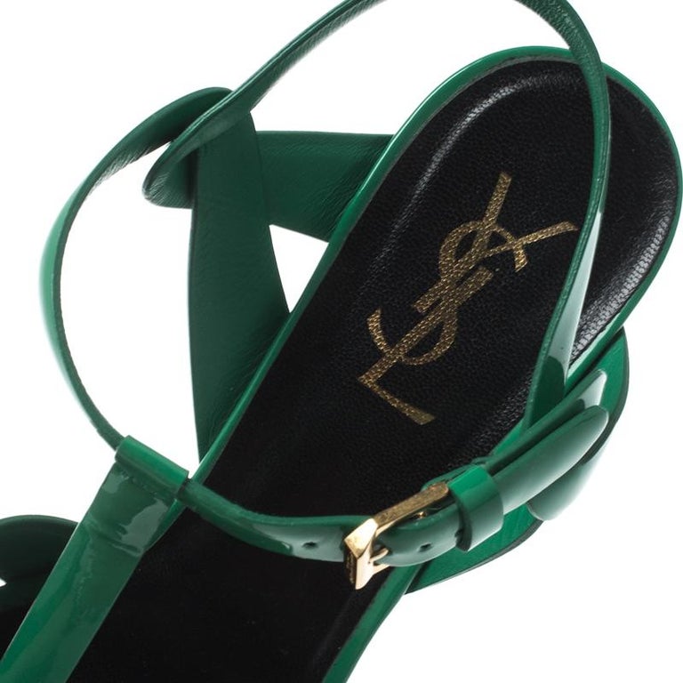 saint laurent green heels