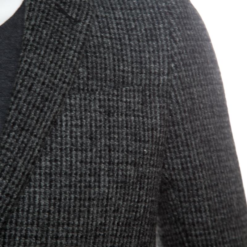 Men's Saint Laurent Paris Grey and Black Wool Two Button Blazer M