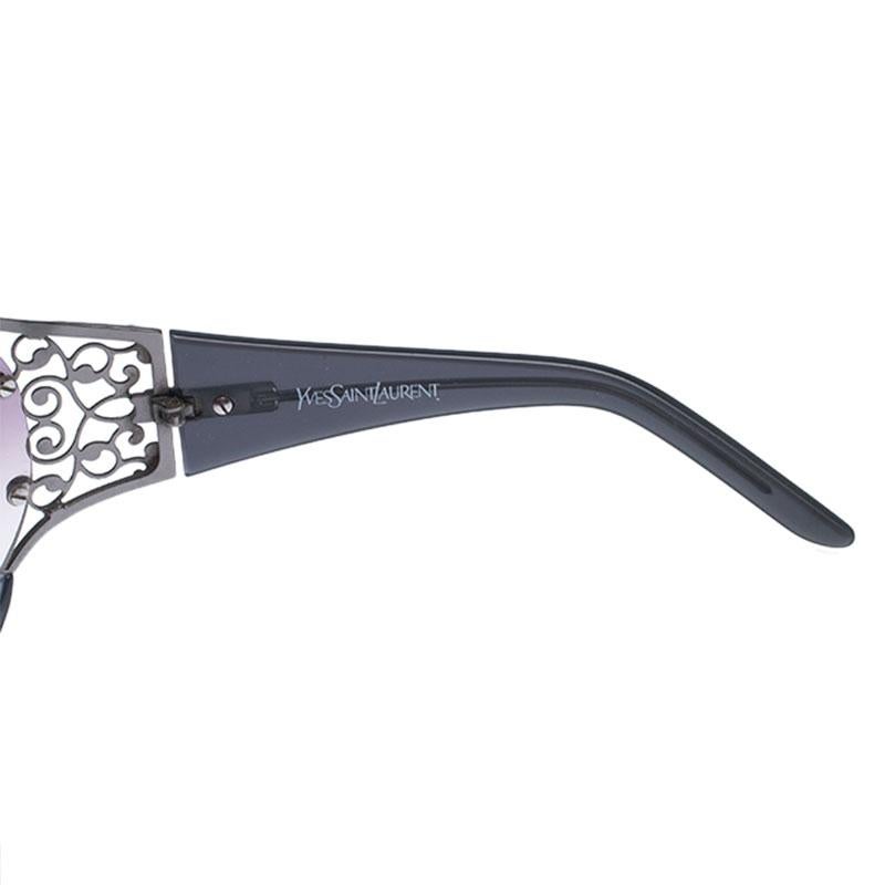 Saint Laurent Paris Grey/Grey Gradient 6142/S Oversized Sunglasses In Good Condition In Dubai, Al Qouz 2