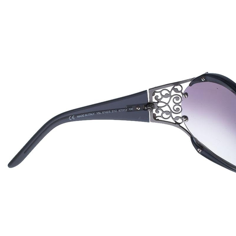 Saint Laurent Paris Grey/Grey Gradient 6142/S Oversized Sunglasses 1