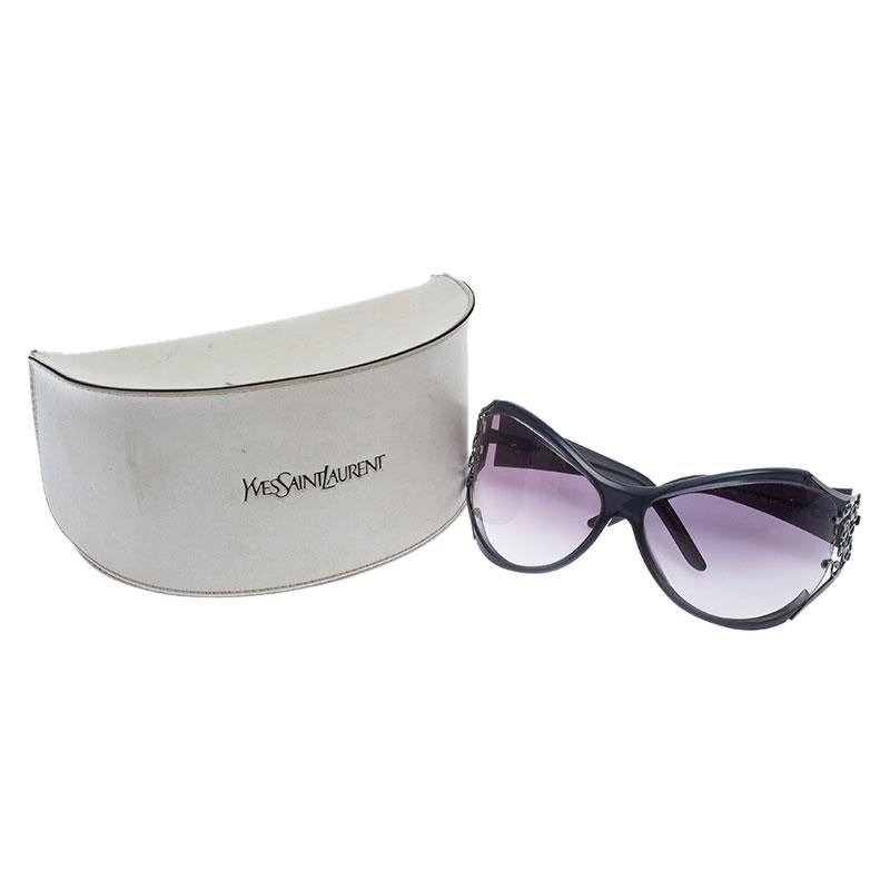 Saint Laurent Paris Grey/Grey Gradient 6142/S Oversized Sunglasses 2
