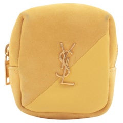 Saint Laurent Paris Jamie Cube Leather Pouch Yellow