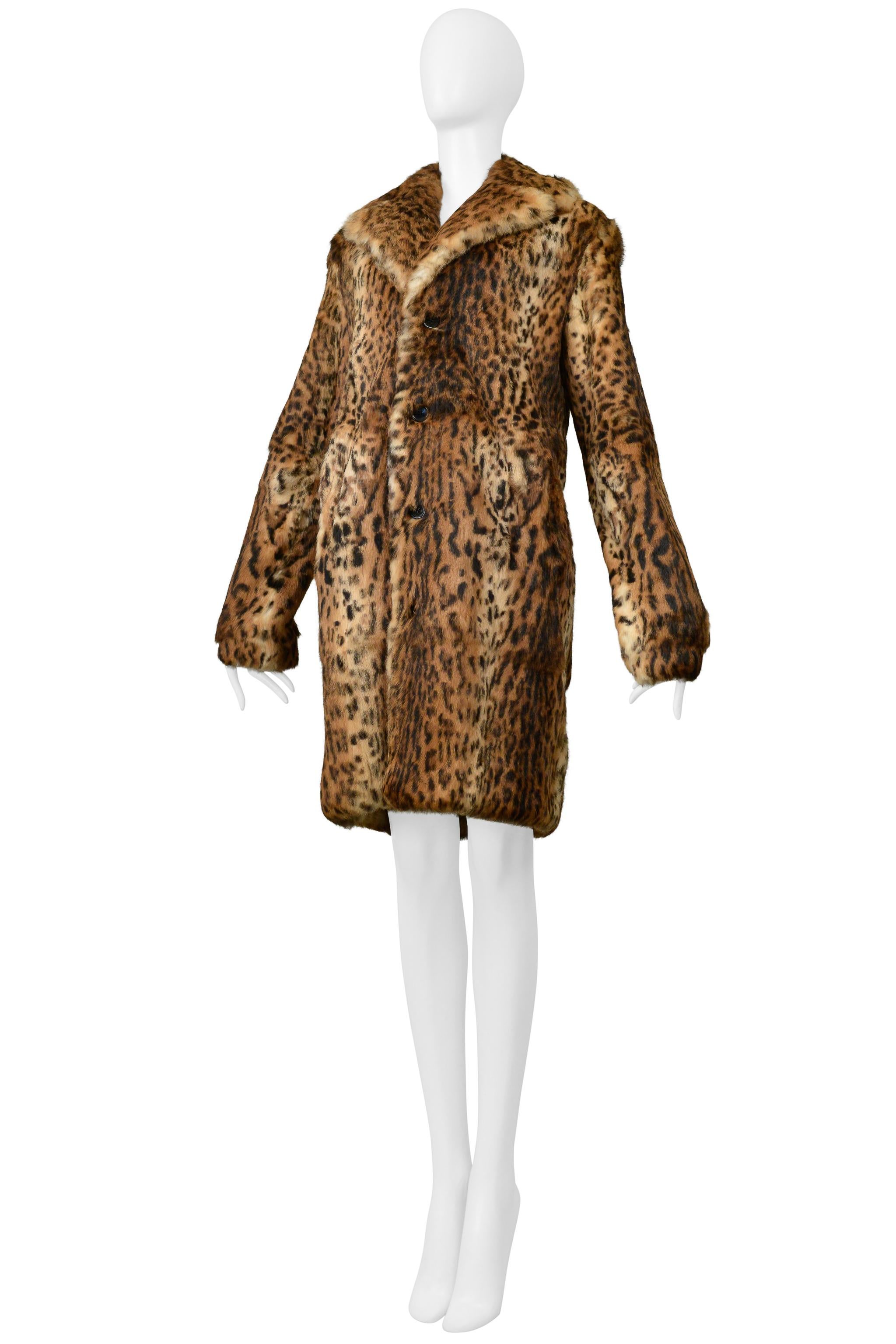 Saint Laurent Paris Leopard Print Rabbit Fur Coat 2018 In Excellent Condition In Los Angeles, CA