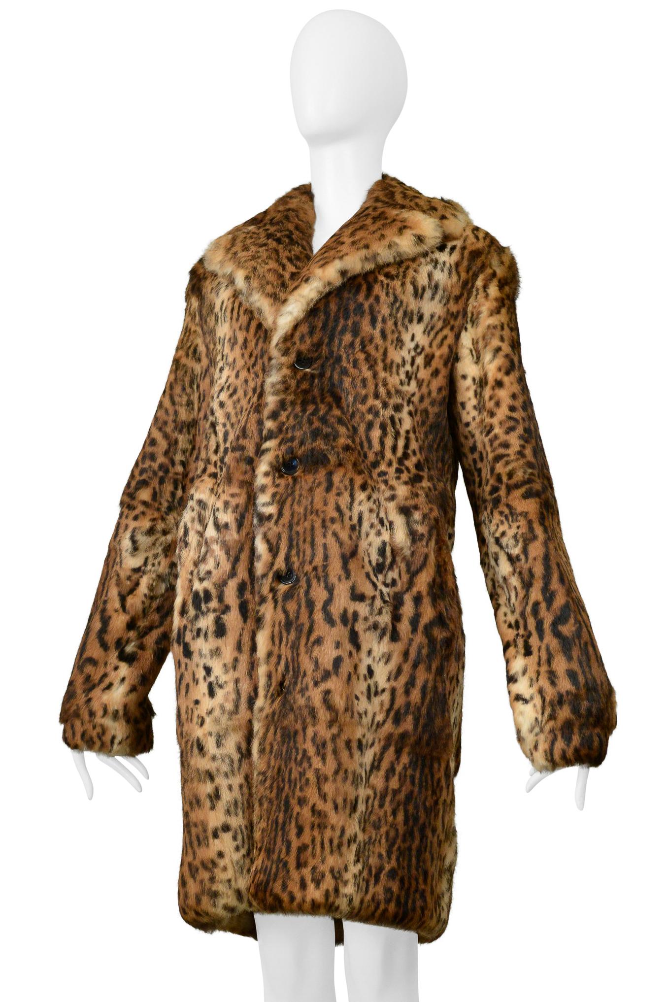 Women's or Men's Saint Laurent Paris Leopard Print Rabbit Fur Coat 2018