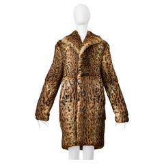Saint Laurent Paris Leopard Print Rabbit Fur Coat 2018