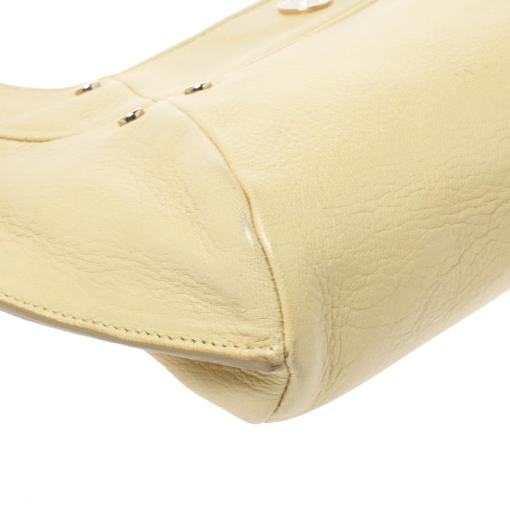 Saint Laurent Paris Light Yellow Leather Mombasa Hobo 2