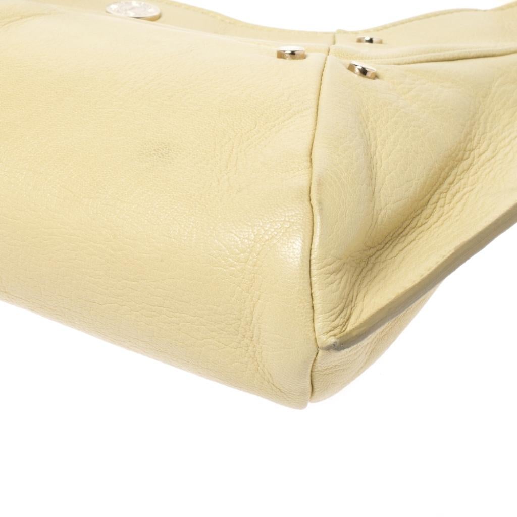Saint Laurent Paris Light Yellow Leather Mombasa Hobo 3