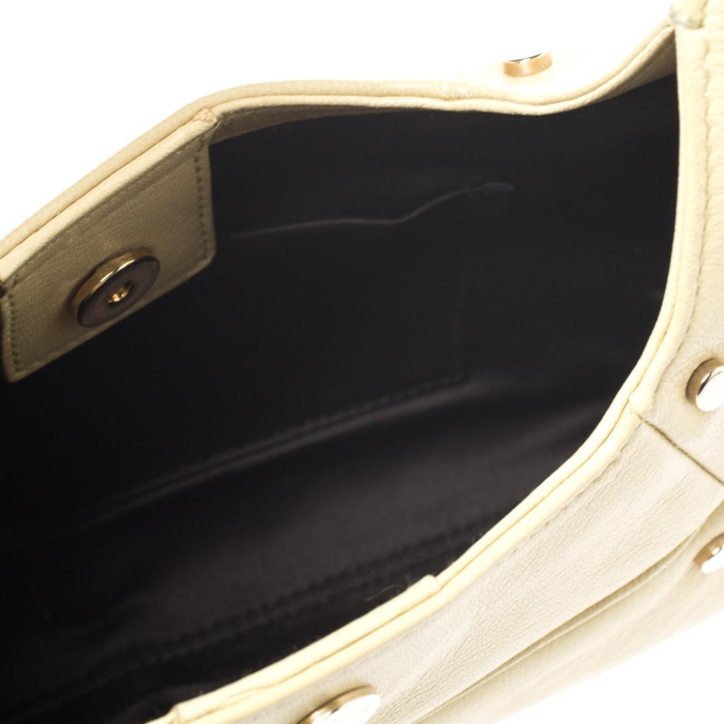 Saint Laurent Paris Light Yellow Leather Mombasa Hobo In Good Condition In Dubai, Al Qouz 2