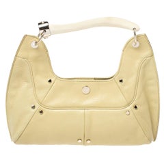 Saint Laurent Paris Light Yellow Leather Mombasa Hobo