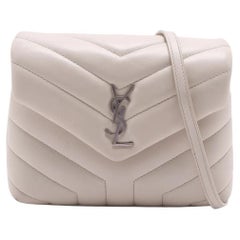 Saint Laurent Paris Loulou Leather Shoulder Bag White