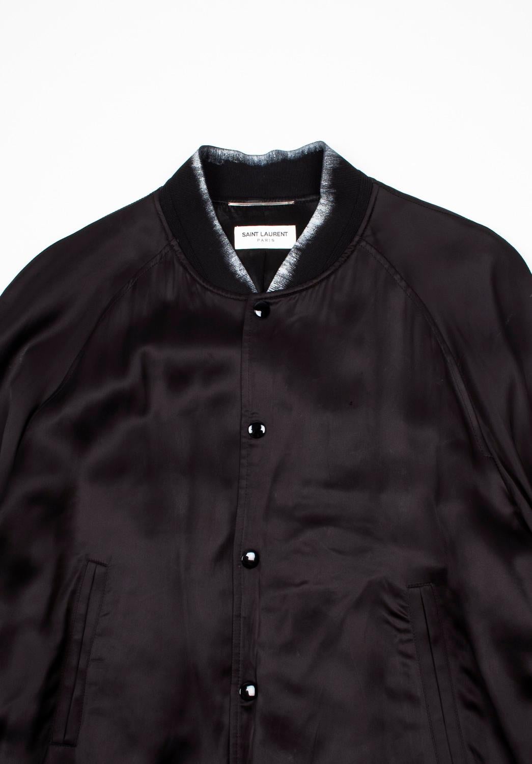 Saint Laurent Paris Men Jacket Moon Bomber Size ITA52/Large (Schwarz) im Angebot