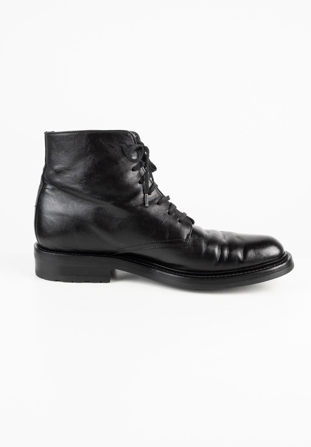 Saint Laurent Paris Men Shoes Miliary Boots Size EUR41, USA 7 ½, S563 In Excellent Condition For Sale In Kaunas, LT