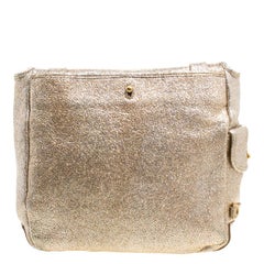 Saint Laurent Paris Metallic Gold Leather Besace Shoulder Bag
