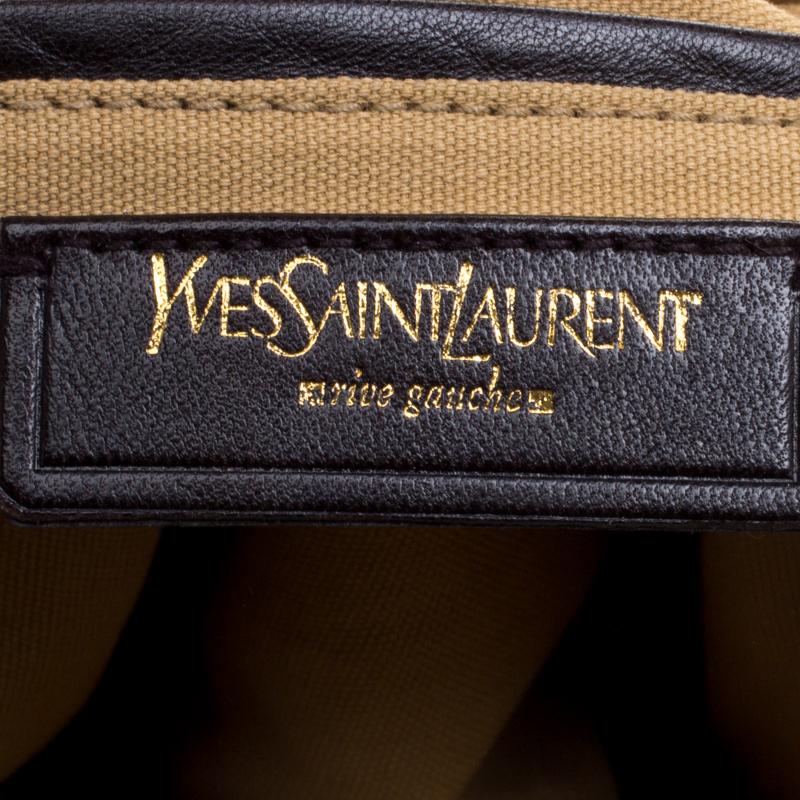 Saint Laurent Paris Metallic Gold Leder Besace Umhängetasche 5