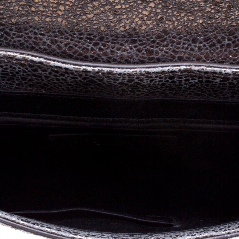 Saint Laurent Paris Metallic Grey Leather Emma Chain Shoulder Bag 5