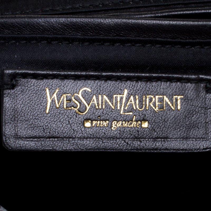 Saint Laurent Paris Metallic Grey Leather Emma Chain Shoulder Bag 6