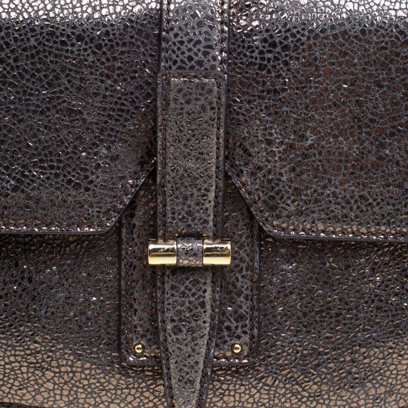Saint Laurent Paris Metallic Grey Leather Emma Chain Shoulder Bag 4