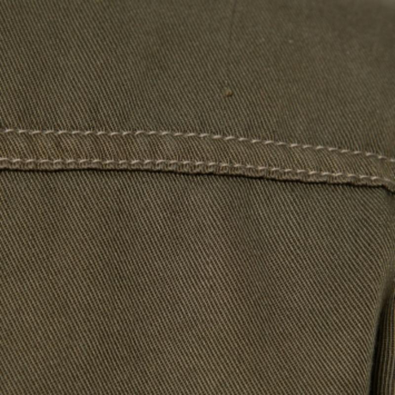 Saint Laurent Paris Military Green Lyocell Button Front Shirt M In Good Condition For Sale In Dubai, Al Qouz 2