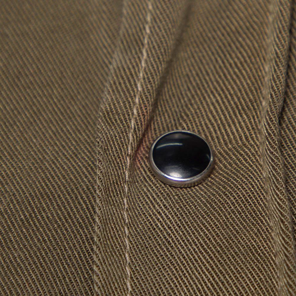 Saint Laurent Paris Military Green Lyocell Button Front Shirt M For Sale 1