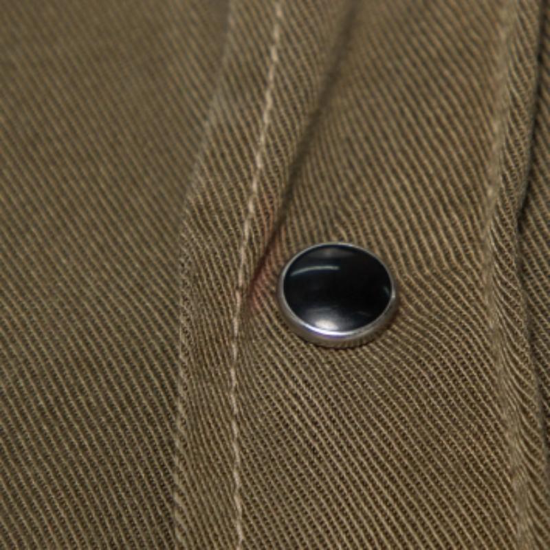 Saint Laurent Paris Military Green Lyocell Button Front Shirt M For Sale 4