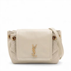 Saint Laurent Paris Mini Nolita Leather Chain Shoulder Bag White